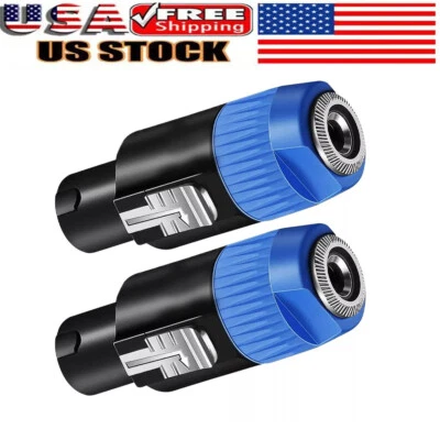 2x For Speakon to 1/4" Connector Pro Speak-On Male to 1/4 Female Plug Adapter US - Image 1 of 4