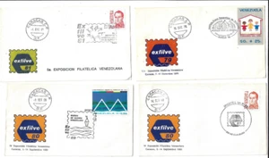 Venezuela: 1980; 4 special cancellations of exposition, music-war navy, EBV518 - Picture 1 of 2
