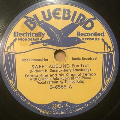 1936 HOT JAZZ - Tempo King & Kings Tempo 78 rpm BLUEBIRD B-6563 SWEET ADELINE - Image 1 of 4