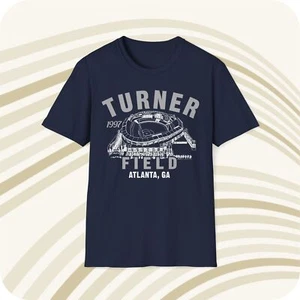 Throwbackmax Turner Field 1997 Classic Cut Baseball T-Shirt - Atlanta Braves - Picture 1 of 6
