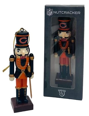Chicago Bears Cascanueces 4” Adorno de Navidad de The Memory Company-NUEVO EN CAJA Foto 1 de 3