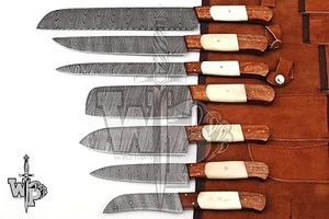 WP-Knives Custom Handmade Damascus Steel Plendid Kit Messer Lots of 7 - Bild 1 von 5