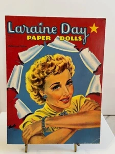 BAMBOLA DI CARTA VINTAGE ANNI 50 ORIGINALE LARAINE DAY SAALFIELD PUB. CO NON TAGLIATO - Foto 1 di 4