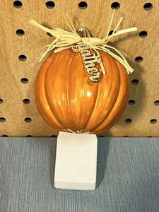 Bath & Body Works Zucca Raccogli Fiore da Parete Spina Arancione e Oro Ringraziamento Autunno - Foto 1 di 4