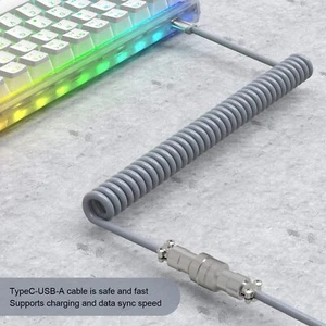 Cable de teclado en espiral MAMBASNAKE C01, cable aviador Pro Custom USB-C - Imagen 1 de 17