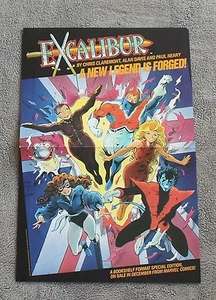 Excalibur 1987 Captain Britain Kitty Pryde Davis Neary Claremont PROMO Poster FN - Imagen 1 de 1