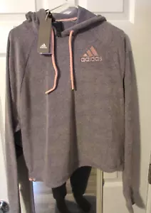 Felpa con cappuccio pullover leggera Adidas AEROREADY taglia media viola rosa atletica - Foto 1 di 4