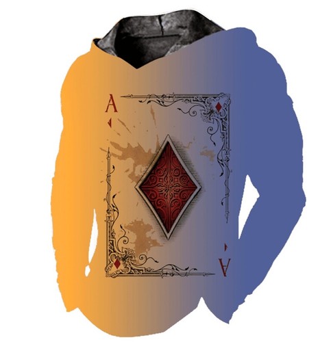 OFF WHITE ⭐⭐Felpa con cappuccio da uomo bianca asso di diamanti felpa da poker morbida leggera