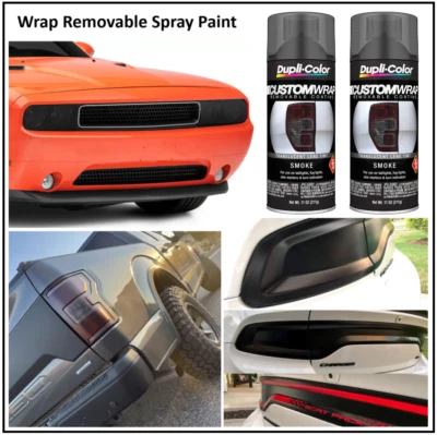 Lente de humo envoltura translúcida pintura en aerosol extraíble faro esquina luz trasera 2PK Foto 1 de 4