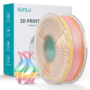 SUNLU 1,75mm PLA+ SILK filamento colorato 1KG bobina arcobaleno #05 8 metri/colore - Foto 1 di 22