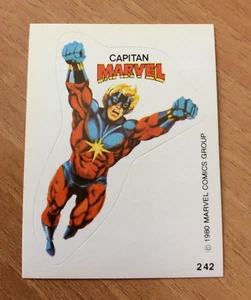 Terrabusi 242  CAPITAN MARVEL  Marvel Superheroes Sticker 1980 figurina sagomata - Bild 1 von 1