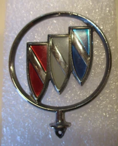 Vintage Buick Hood Ornament Tri Shield Logo Crest Badge Emblem - Picture 1 of 4