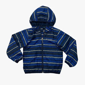 Columbia Jacket Boys 2XS Navy Blue Omni Wick Whitetail Trail Striped Hooded Puff - Picture 1 of 9