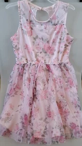 Zenzi Girls' Sleeveless Floral Ombre Dress with Lace Back Size XXL 18 - Picture 1 of 3