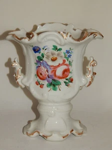 Vase Porzellan Spät - Biedermeier bemalt Blumenbukett - Picture 1 of 10