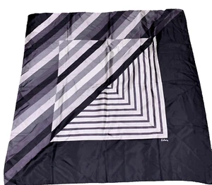 Echo Super Stripe Silk Square Scarf 35x35 Black/Grey/Purple MSRP $89.00 - Picture 1 of 5
