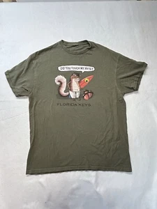 Florida Keys T Shirt Did You Touch My Nuts Men's M/L Squirrel With Surfboard - Picture 1 of 7