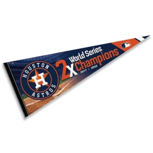 Houston Astros 2 Time Champions MLB 12 in X 30 in Pennant - Picture 1 of 4