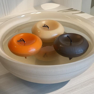 XXL Floating Candles – 6 Pack – Long-Burning – Wedding, Party, Xmas Decor, 80MM - Image 1 of 4