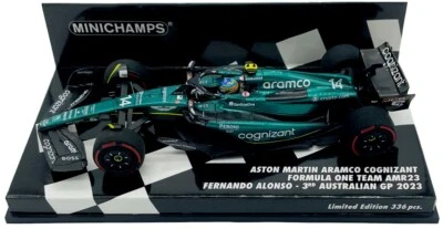 Minichamps Aston Martin AMR23 3rd Australia GP 2023 - Fernando Alonso 1/43 Scale - Image 1 of 2