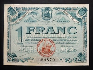 Chambre de Commerce de Rochefort-sur-Mer (17) - 1 Franc - Délib du 28/10/1915 - Imagen 1 de 2