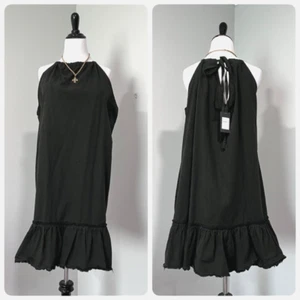 New City Chic Sun Dress Womens Plus 22W XL Halter Tie Neck Top Olive Green Denim - Picture 1 of 7