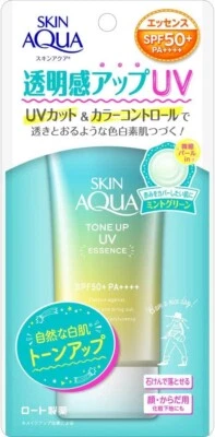 PROTECTOR SOLAR ROHTO SKIN AQUA TONE UP UV ESSENTIAL 80g SPF50 PA++++ VERDE COMO NUEVO Foto 1 de 4