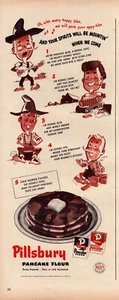 1945 Pillsbury Pancake Flour Print Ad Breakfast Hillbilly Music - Picture 1 of 1