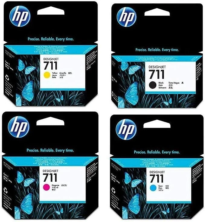 SET 4 HP 711 INKS DESIGNJET T120 T520 - CZ129A CZ132A CZ131A CZ130A Exp. 11/2025 - Image 1 of 1