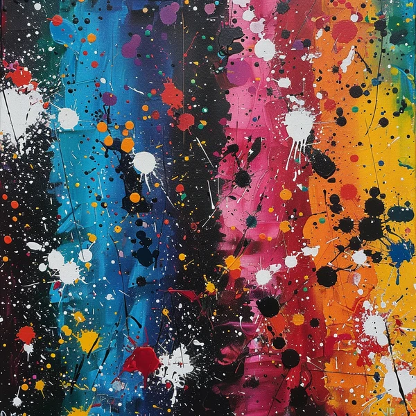 Abstract Expressionism Oil Paint Luxury Canvas Wall Art Picture Print Colourful