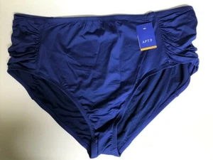 Women's Plus Swimsuit Bottoms Ruched High Waist Blue~ NWOT MSRP $40.00 - Picture 1 of 4