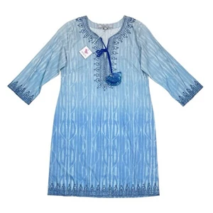 Bella Tu Kleid Größe Small blau Quasten 3/4 Ärmel Resort Urlaub Etuikleid Küste - Bild 1 von 9
