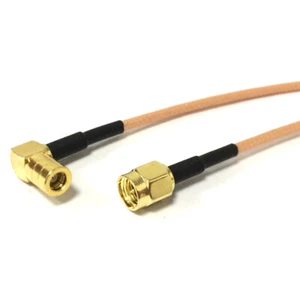 SMA MALE plug to SMB female right angle RF jumper cable RG316 for wifi network - Picture 1 of 3