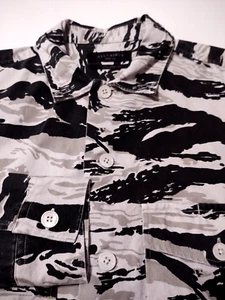 ALLSAINTS Button Front THICK 100% Cotton (M) TIGER Striped/CAMO L/S Shirt - Imagen 1 de 5
