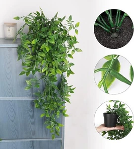 Fake Hanging Plants Artificial Potted Plants for Indoor Outdoor Aesthetic Office - Picture 1 of 7