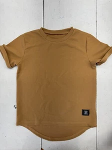 Shein Light Brown Textured Short Sleeve T Shirt Boys Size 12 - Picture 1 of 6