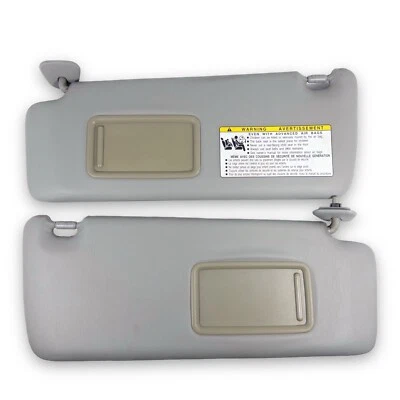 Par de quebra-sol lateral cinza 2001-2007 Toyota Highlander motorista e passageiro - Imagem 1 de 4