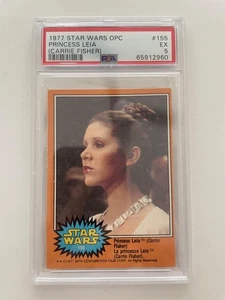Star Wars OPC 1977 Princesa Leia (Carrie Fisher) #155 EX 5 PSA - Imagen 1 de 2