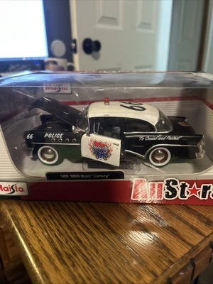 Maisto All Stars Edition 1:26 Diecast 1955 Buick Century Police Cruiser Foto 1 de 3