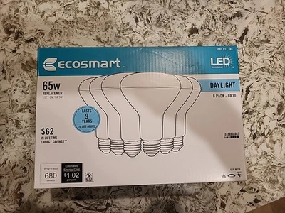 EcoSmart 65W Daylight LED 6 Pack Replacement Bulbs 685 Dimmable - Image 1 of 3