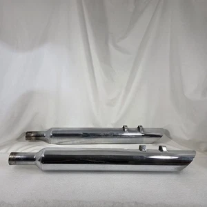 Silenziatori Harley Touring Cromati Taglio Slash 64910-99 95-01 Road King Electra Glide - Foto 1 di 19
