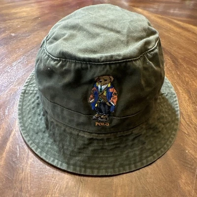 Polo Ralph Lauren Hombre Naranja Impermeable OSO Sombrero Cubo, Gorra, Tapa, Oliva L/XL Foto 1 de 4