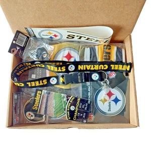 NFL Pittsburgh Steelers Bundle: Wood Sign, Auto Emblem, Tattoos, Lanyard, Mask + - Picture 1 of 15