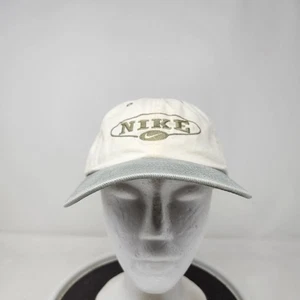 Vintage Nike Mütze Kappe Riemen hinten Herren weiß grau Papa Mütze bestickt Swoosh 90er - Bild 1 von 7