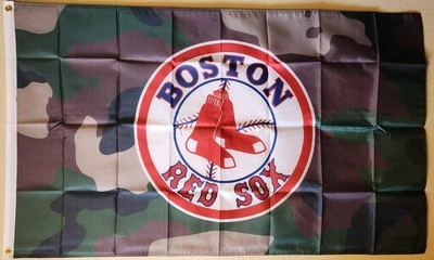 Boston Red Sox Camo Woodland Camouflage MLB Baseball Flag 3x5Ft W/ Grommets - Image 1 of 2