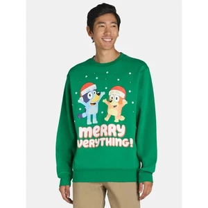 Men's Bluey Christmas Merry Everything Light Up Graphic Sweatshirt - Picture 1 of 5