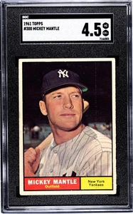 Topps Mickey Mantle 1961 SGC 4,5 recientemente graduado NY YANKEE HOF CENTRADO - Imagen 1 de 2