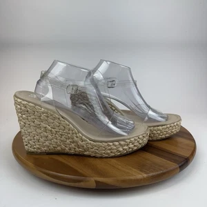 Sandalias de cuña alpargata beige transparente con tiras BP Nordstrom Ginny para mujer talla 12 M - Imagen 1 de 10