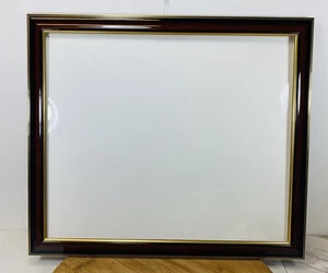 Grande cornice per foto con vetro mogano con bordo oro (foto 15x12,5) cornice (17,5x15) - Foto 1 di 3