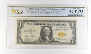 1935 A $1 North Africa WWII Emergency Issue Fr#2306 Choice XF 45 PPQ PCGS *4515 - Picture 1 of 3
